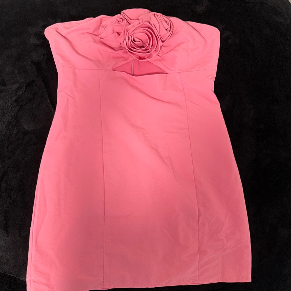 Forever 21 Strapless Pink Dress with Floral Accent